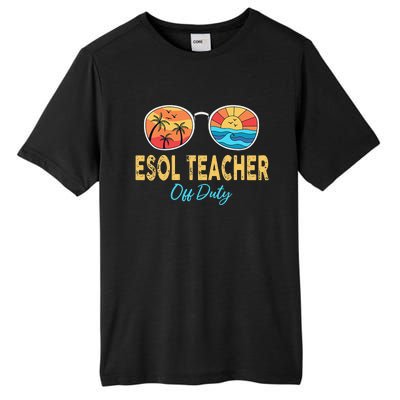 ESOL Teacher Off Duty Happy Last Day Of School Summer Tall Fusion ChromaSoft Performance T-Shirt