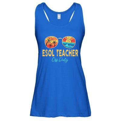 ESOL Teacher Off Duty Happy Last Day Of School Summer Ladies Essential Flowy Tank