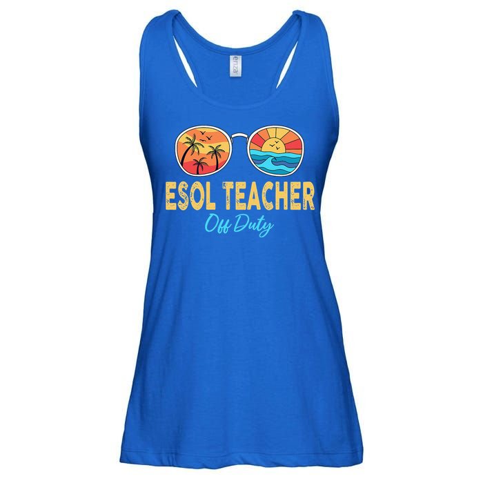 ESOL Teacher Off Duty Happy Last Day Of School Summer Ladies Essential Flowy Tank