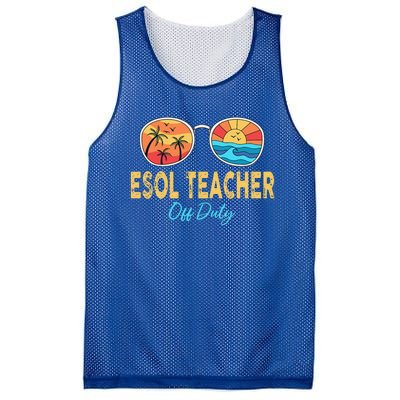 ESOL Teacher Off Duty Happy Last Day Of School Summer Mesh Reversible Basketball Jersey Tank