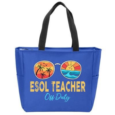 ESOL Teacher Off Duty Happy Last Day Of School Summer Zip Tote Bag