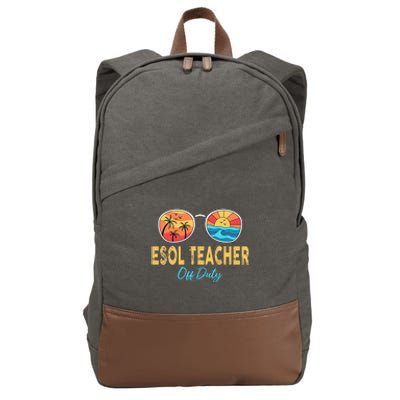 ESOL Teacher Off Duty Happy Last Day Of School Summer Cotton Canvas Backpack