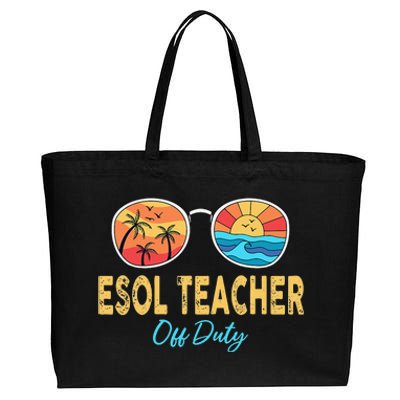 ESOL Teacher Off Duty Happy Last Day Of School Summer Cotton Canvas Jumbo Tote