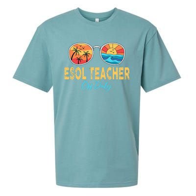 ESOL Teacher Off Duty Happy Last Day Of School Summer Sueded Cloud Jersey T-Shirt