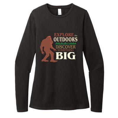 Explore The Outdoors Discover Something Big Funny Explorer Womens CVC Long Sleeve Shirt