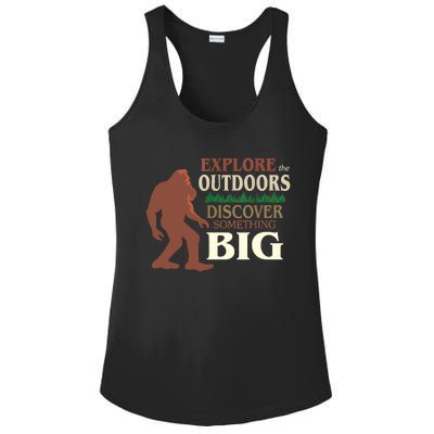 Explore The Outdoors Discover Something Big Funny Explorer Ladies PosiCharge Competitor Racerback Tank