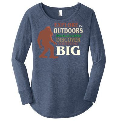 Explore The Outdoors Discover Something Big Funny Explorer Women's Perfect Tri Tunic Long Sleeve Shirt