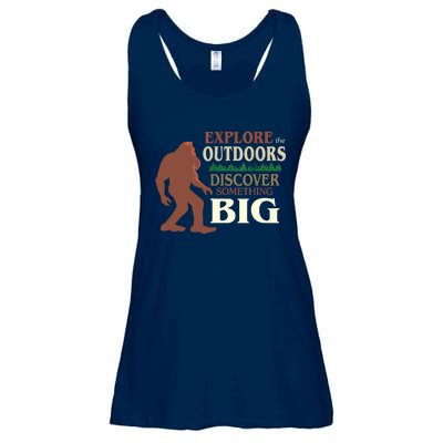 Explore The Outdoors Discover Something Big Funny Explorer Ladies Essential Flowy Tank