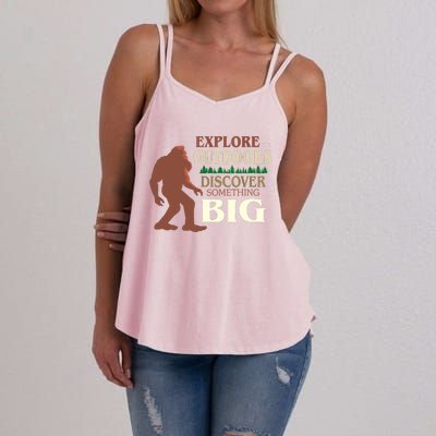 Explore The Outdoors Discover Something Big Funny Explorer Women's Strappy Tank