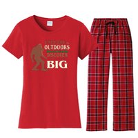 Explore The Outdoors Discover Something Big Funny Explorer Women's Flannel Pajama Set