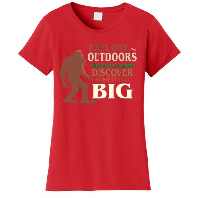 Explore The Outdoors Discover Something Big Funny Explorer Women's T-Shirt