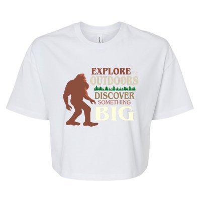 Explore The Outdoors Discover Something Big Funny Explorer Bella+Canvas Jersey Crop Tee