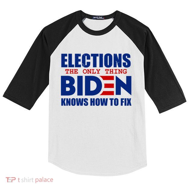 Elections The Only Thing Biden Knows How To Fix Kids Colorblock Raglan Jersey