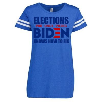 Elections The Only Thing Biden Knows How To Fix Enza Ladies Jersey Football T-Shirt