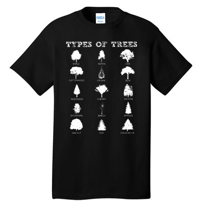 Environment Types Of Trees Earth Day Nature Outdoor Lover Tall T-Shirt