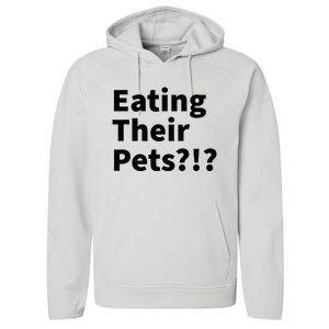 Eating Their Pets Funny Trump Debate Bizarre Weird Quote Performance Fleece Hoodie