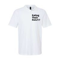 Eating Their Pets Funny Trump Debate Bizarre Weird Quote Softstyle Adult Sport Polo