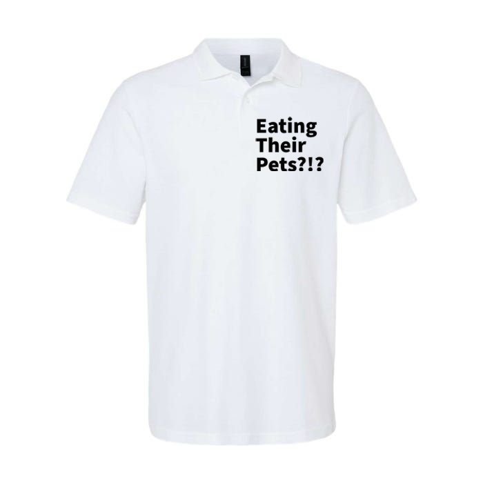 Eating Their Pets Funny Trump Debate Bizarre Weird Quote Softstyle Adult Sport Polo