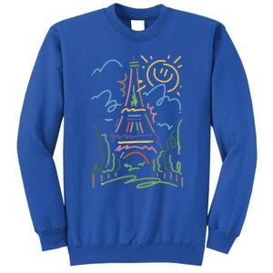 Eiffel Tower Paris Cool Gift Hand Painted Paris France Sweatshirt