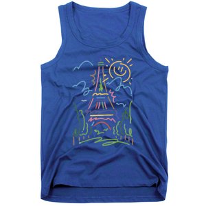 Eiffel Tower Paris Cool Gift Hand Painted Paris France Tank Top