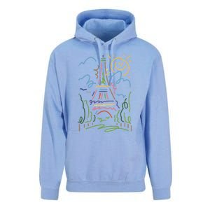 Eiffel Tower Paris Cool Gift Hand Painted Paris France Unisex Surf Hoodie