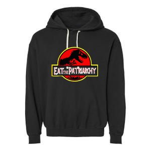 Eat The Patriarchy Feminist Dinosaur Garment-Dyed Fleece Hoodie