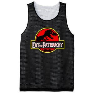 Eat The Patriarchy Feminist Dinosaur Mesh Reversible Basketball Jersey Tank