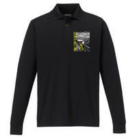 Euphonium Tuba Player The Scream Painting Performance Long Sleeve Polo