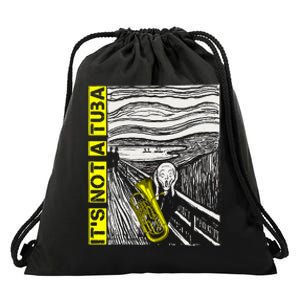 Euphonium Tuba Player The Scream Painting Drawstring Bag