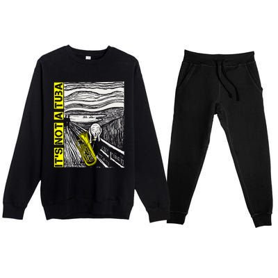 Euphonium Tuba Player The Scream Painting Premium Crewneck Sweatsuit Set