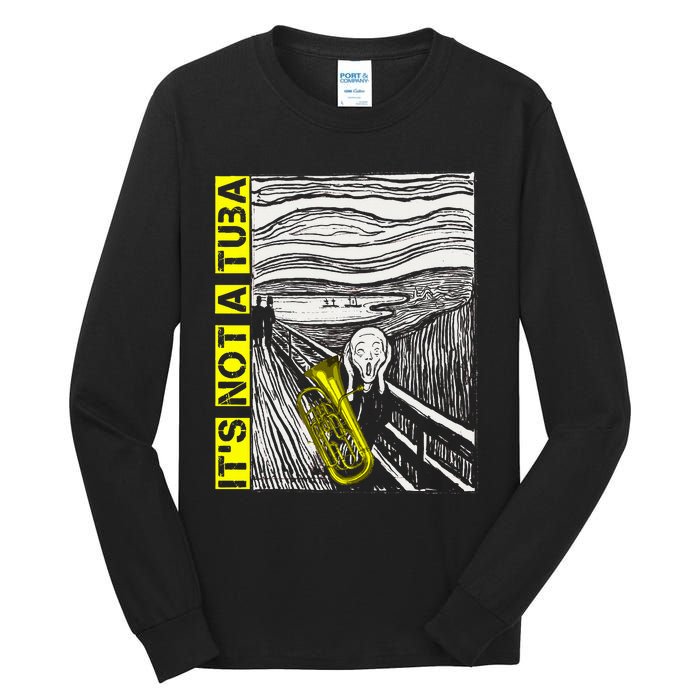 Euphonium Tuba Player The Scream Painting Tall Long Sleeve T-Shirt