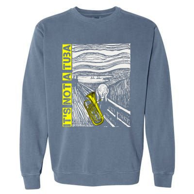 Euphonium Tuba Player The Scream Painting Garment-Dyed Sweatshirt