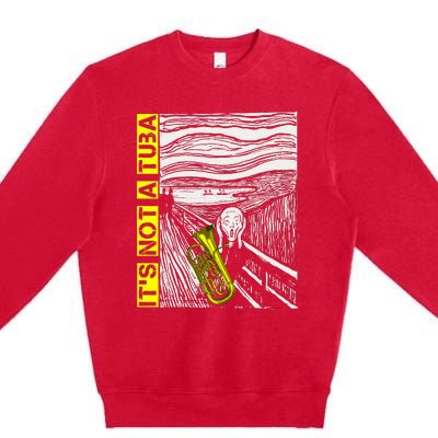 Euphonium Tuba Player The Scream Painting Premium Crewneck Sweatshirt