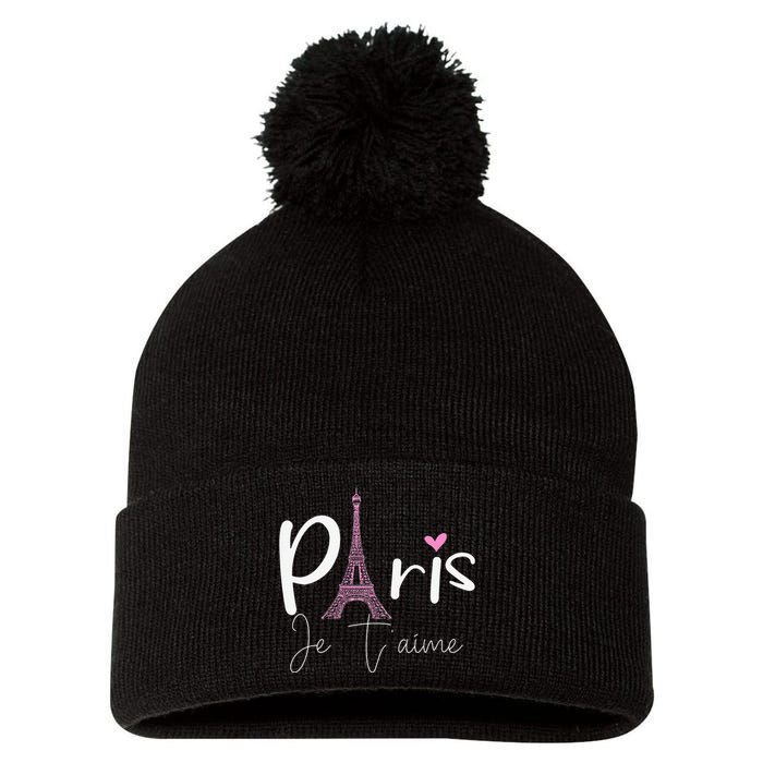 Eiffel Tower Paris Holiday France Souvenir Pom Pom 12in Knit Beanie