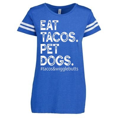 Eat Tacos. Pet Dogs Tacos And Wigglebutts Enza Ladies Jersey Football T-Shirt