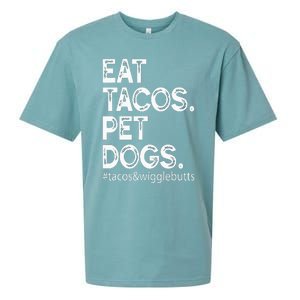 Eat Tacos. Pet Dogs Tacos And Wigglebutts Sueded Cloud Jersey T-Shirt