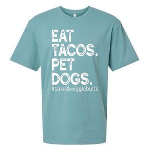 Eat Tacos. Pet Dogs Tacos And Wigglebutts Sueded Cloud Jersey T-Shirt