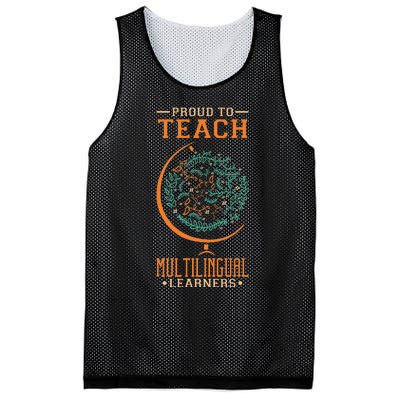 Esl Teacher Proud To Teach Multilingual Learners Mesh Reversible Basketball Jersey Tank