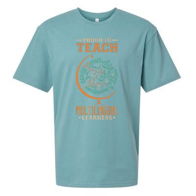 Esl Teacher Proud To Teach Multilingual Learners Sueded Cloud Jersey T-Shirt