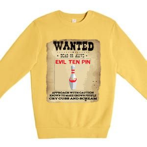 Evil Ten Pin 10 Funny Bowling Premium Crewneck Sweatshirt