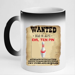 Evil Ten Pin 10 Funny Bowling 11oz Black Color Changing Mug