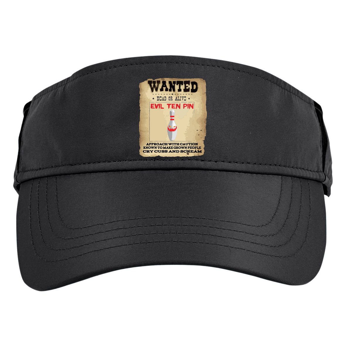 Evil Ten Pin 10 Funny Bowling Adult Drive Performance Visor
