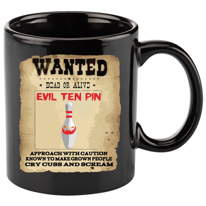 Evil Ten Pin 10 Funny Bowling 11oz C Handle Ceramic Mug