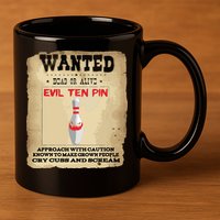 Evil Ten Pin 10 Funny Bowling 11oz C Handle Ceramic Mug