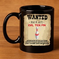Evil Ten Pin 10 Funny Bowling 11oz C Handle Ceramic Mug