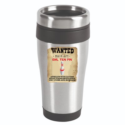 Evil Ten Pin 10 Funny Bowling 16oz Travel Tumbler