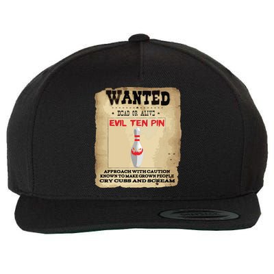 Evil Ten Pin 10 Funny Bowling Wool Snapback Cap