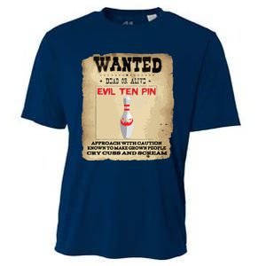 Evil Ten Pin 10 Funny Bowling Cooling Performance Crew T-Shirt