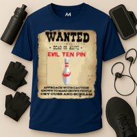 Evil Ten Pin 10 Funny Bowling Cooling Performance Crew T-Shirt