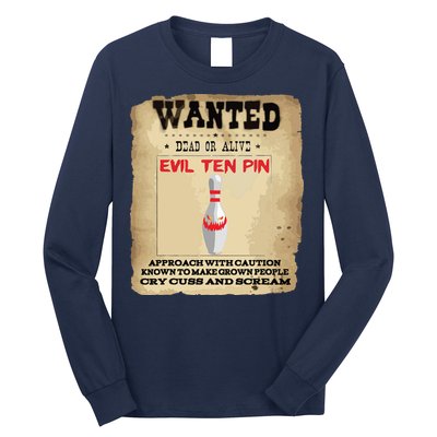 Evil Ten Pin 10 Funny Bowling Long Sleeve Shirt